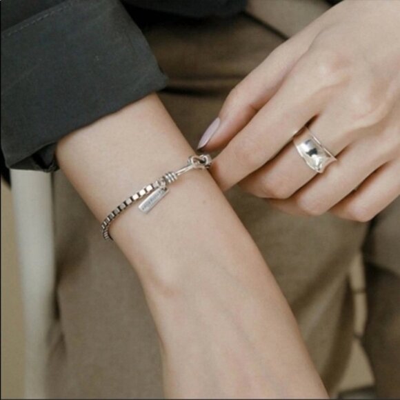 NEW 925 STERLING SILVER CHAIN BRACELET, NICE BRACELET, CUTE BRACELET - Picture 7 of 7